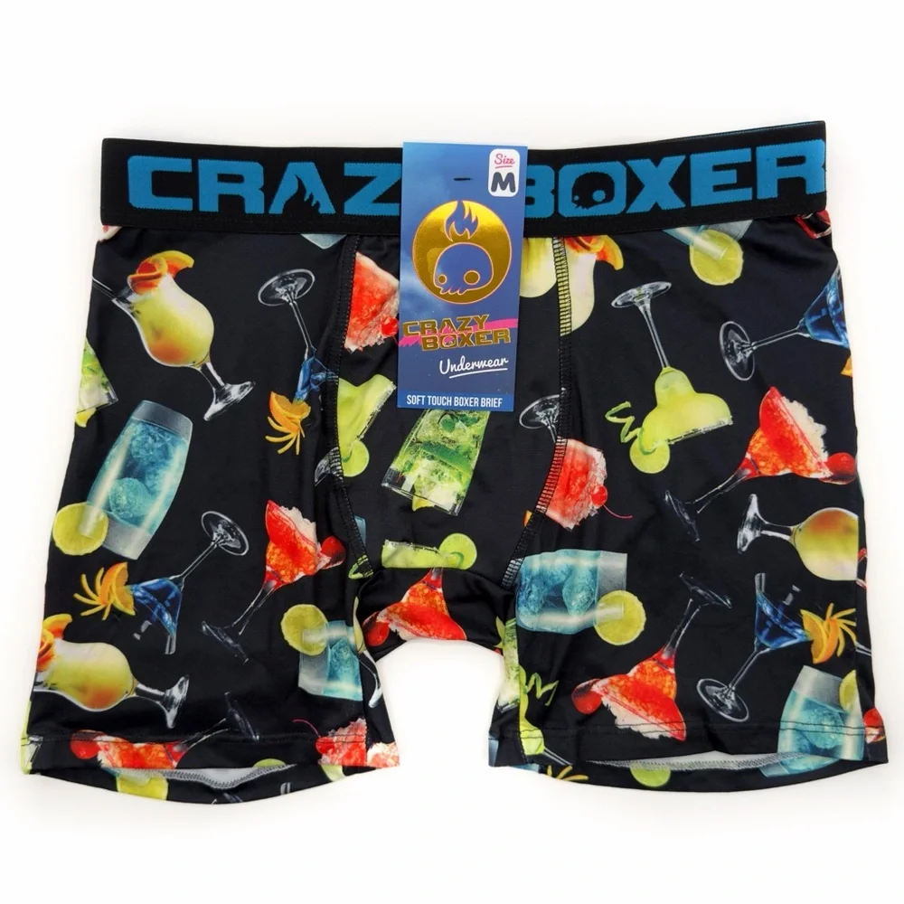 Cocktails Mixed Drinks Crazy Boxer Briefs Mens Size Medium Underwear Margarita